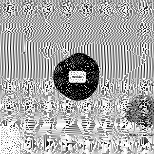 A visual interface with a transcript and textured shapes on a soft background.